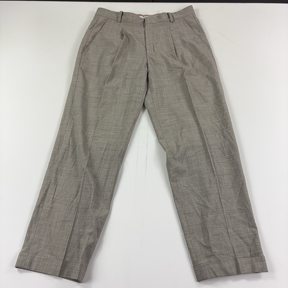 Nike Tiger Woods Dress Pants Mens 34x32 Gray Wool Pleated Straight Classic Fit